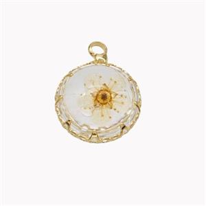 Acrylic Flower Pendant, approx 15mm [FD18278]