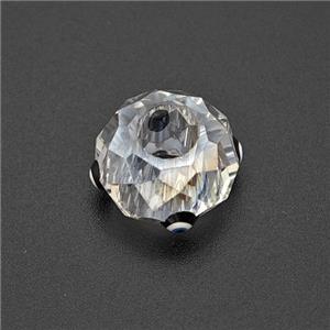 Crystal Glass Rondelle Beads With Evil Eye Large Hole Faceted, approx 14mm, 6mm hole [FD18285]