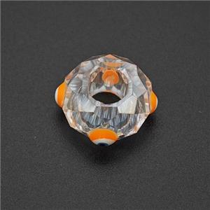 Crystal Glass Rondelle Beads With Evil Eye Large Hole Faceted, approx 14mm, 6mm hole [FD18291]