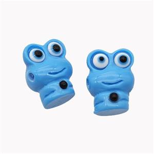 Blue Resin Frog Beads, approx 12-16mm [FD18300]