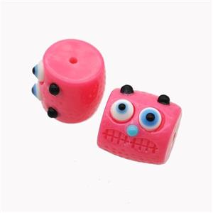 Pink Resin Monster Beads, approx 13mm [FD18307]