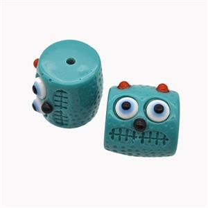 Teal Resin Monster Beads, approx 13mm [FD18310]