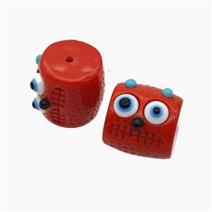 Red Resin Monster Beads, approx 13mm [FD18313]