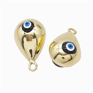 Copper Teardrop Pendant With Evil Eye Hollow Gold Plated, approx 15-22mm [FD18315]