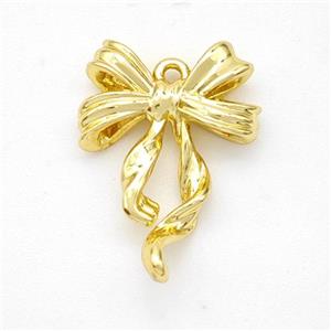 Copper Bowknot Pendant Gold Plated, approx 14-20mm [FD18388]