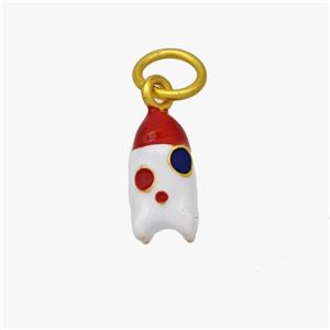 Christmas Hat Pendant Copper Pendant Enamel Platinum Plated, approx 6-12mm [FD18425]