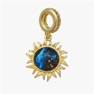 Copper Sun Pendant Pave Acrylic Gold Plated, approx 15mm, 9mm [FD18477]