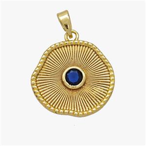 Copper Sun Ray Pendant Pave Zirconia Gold Plated, approx 18mm [FD18498]