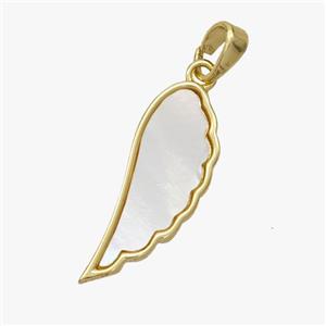 Copper Angel Wings Pendant Pave Shell Gold Plated, approx 9-22mm [FD18539]
