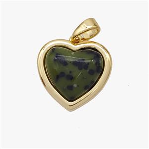 Copper Heart Pendant Pave Acrylic Gold Plated, approx 16mm [FD18545]