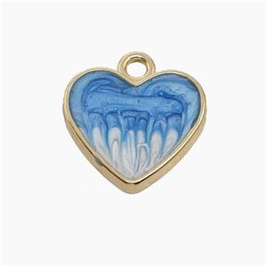 Copper Heart Pendant Blue Painted Gold Plated, approx 16mm [FD18688]
