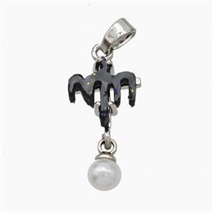 Copper Cross Pendant Pave Acrylic Platinum Plated, approx 5mm, 10-12mm [FD18774]