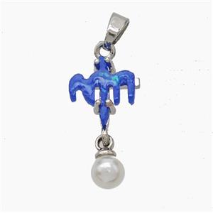 Copper Cross Pendant Pave Acrylic Platinum Plated, approx 5mm, 10-12mm [FD18776]