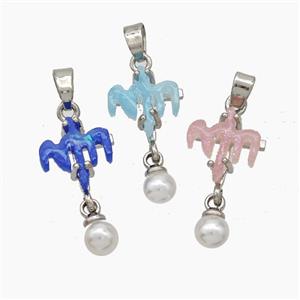 Copper Cross Pendant Pave Acrylic Platinum Plated Mixed, approx 5mm, 10-12mm [FD18777]