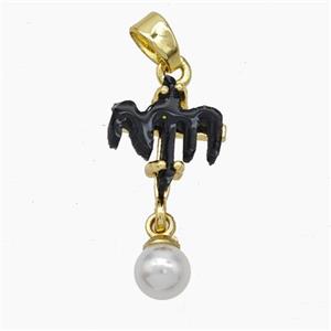 Copper Cross Pendant Pave Acrylic Gold Plated, approx 5mm, 10-12mm [FD18780]