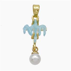 Copper Cross Pendant Pave Acrylic Gold Plated, approx 5mm, 10-12mm [FD18781]