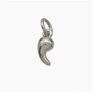 Copper Comma Pendant Platinum Plated, approx 3.5-7mm [FD18797]