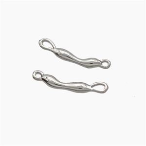 Copper Stick Connector Platinum Plated, approx 15mm [FD18806]