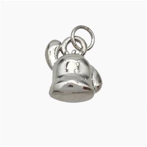 Copper Teapot Pendant Platinum Plated, approx 10-12mm [FD18811]