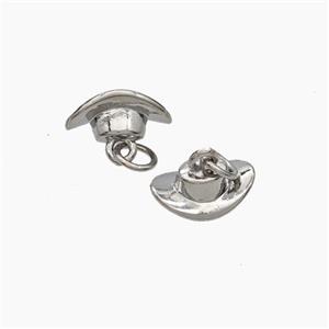 Copper Yuanbao Pendant Platinum Plated, approx 8-12mm [FD18814]