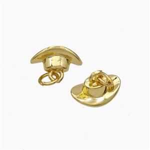 Copper Yuanbao Pendant Gold Plated, approx 8-12mm [FD18815]