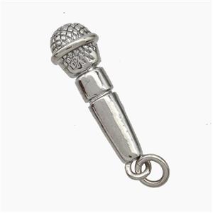Copper Microphone Pendant Platinum Plated, approx 8-23mm [FD18820]