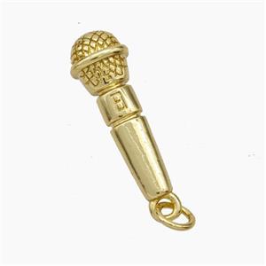 Copper Microphone Pendant Gold Plated, approx 8-23mm [FD18821]