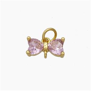 Copper Butterfly Pendant Pave Zirconia Gold Plated, approx 6-11mm [FD18833]