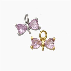 Copper Butterfly Pendant Pave Zirconia Mixed, approx 6-11mm [FD18834]