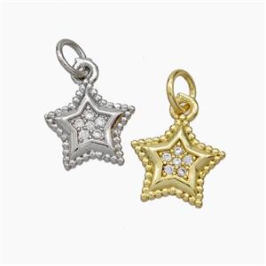 Copper Star Pendant Pave Zirconia Mixed, approx 9mm [FD18838]