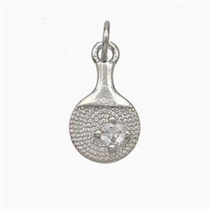 Wine Bags Charms Copper Pendant Pave Zirconia Platinum Plated, approx 8-15mm [FD18843]