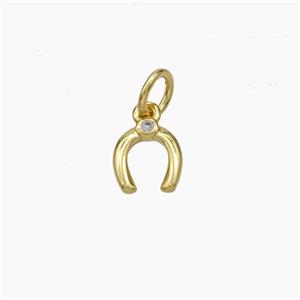Copper Horseshoe Pendant Gold Plated, approx 6-7mm [FD18882]