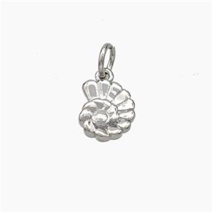 Spiral Shell Chams Copper Pendant Platinum Plated, approx 7-9mm [FD18885]