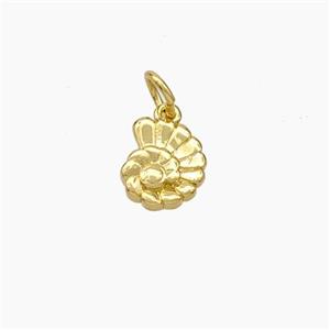 Spiral Shell Chams Copper Pendant Gold Plated, approx 7-9mm [FD18886]