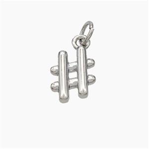 Hashtag Charms Copper Sign Pendant Platinum Plated, approx 8-11mm [FD18888]