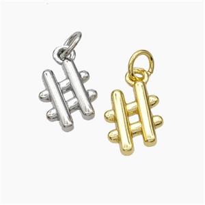 Hashtag Charms Copper Sign Pendant Mixed, approx 8-11mm [FD18890]