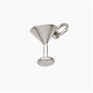 Wine Cup Charms Copper Pendant Platinum Plated, approx 8-10mm [FD18891]
