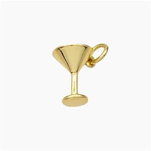 Wine Cup Charms Copper Pendant Gold Plated, approx 8-10mm [FD18892]