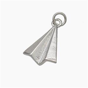Paper Airplane Charms Copper Pendant Platinum Plated, approx 13-15mm [FD18905]