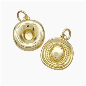 Cowboy Hat Charms Copper Pendant Gold Plated, approx 13mm [FD18908]