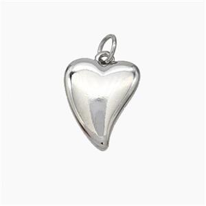 Copper Heart Pendant Platinum Plated, approx 12-15mm [FD18916]