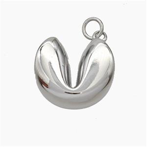 Fortune Cookie Charms Copper Pendant Platinum Plated, approx 17mm [FD18919]