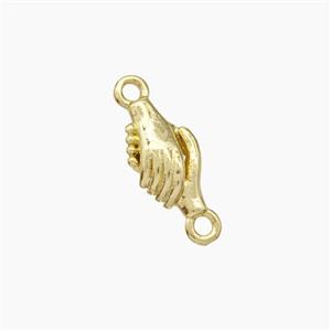 Shake Hands Charms Copper Connector Gold Plated, approx 7-12mm [FD18922]