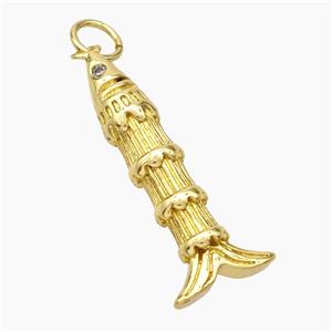 Copper Fish Pendant Gold Plated, approx 5-25mm [FD18935]