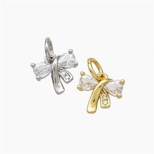 Awareness Ribbons Charms Copper Pendant Pave Zirconia Mixed, approx 7-9mm [FD18948]
