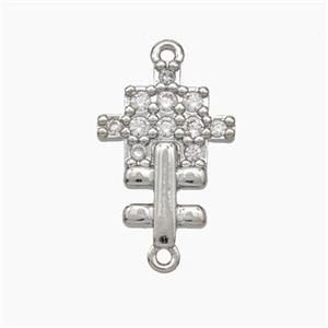 Puzzle Charms Copper Connector Pave Zirconia Platinum Plated, approx 11-15mm [FD18988]