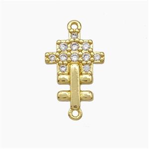Puzzle Charms Copper Connector Pave Zirconia Gold Plated, approx 11-15mm [FD18989]