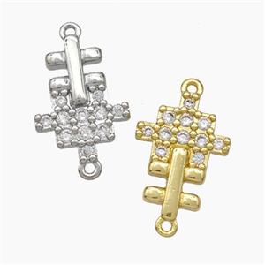 Puzzle Charms Copper Connector Pave Zirconia Mixed, approx 11-15mm [FD18990]