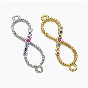 Copper Infinity Connector Micropave Zirconia Mixed, approx 8-20mm [FD19020]
