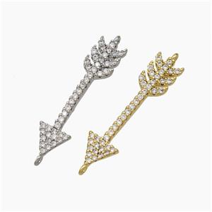 Copper Arrow Connector Pave Zirconia Mixed, approx 6-30mm [FD19038]